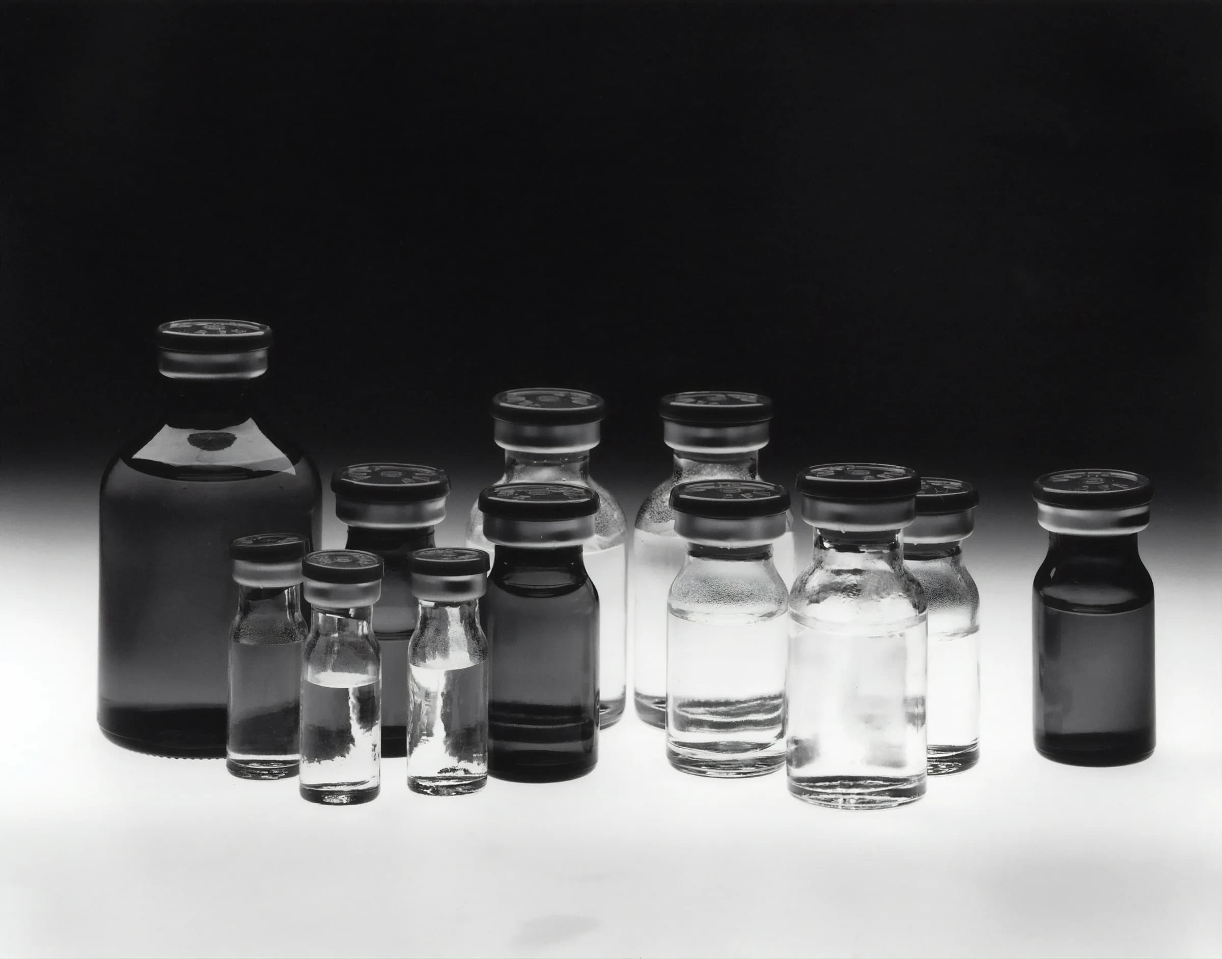 Laboratory vials of research peptides on a clean surface